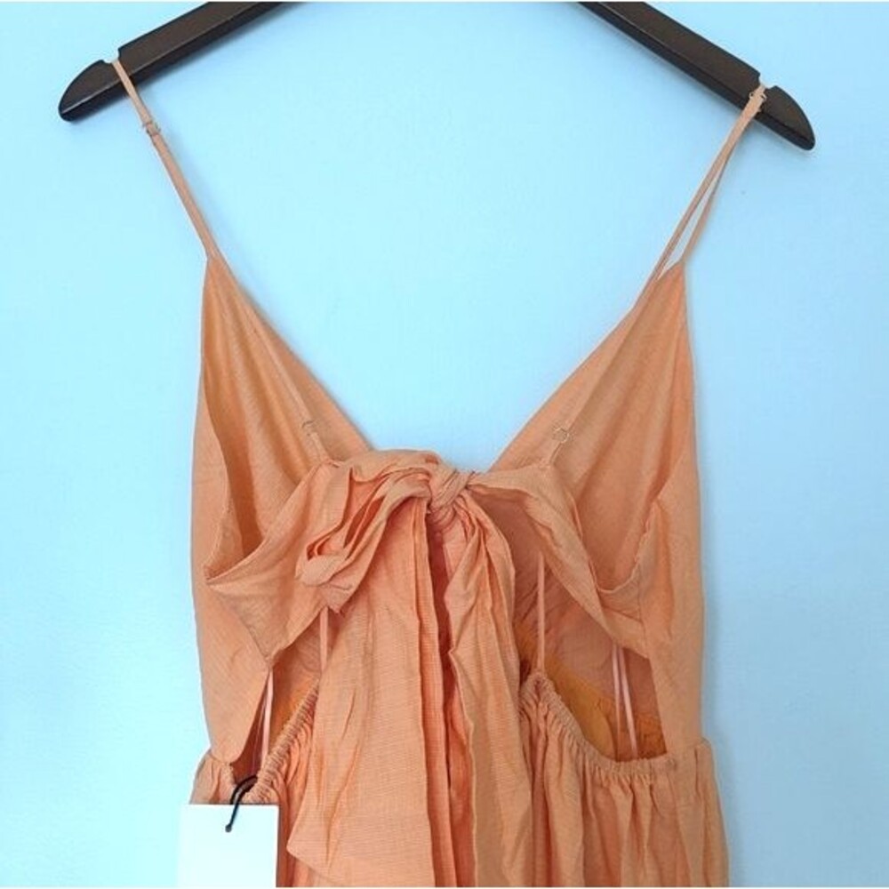 Mable Stella Orange Maxi A-Line Tie Back Dress - Picture 8 of 15